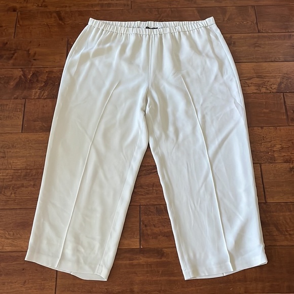 Eileen Fisher Silk Georgette Crepe Cropped Pant Size L - Picture 4 of 13